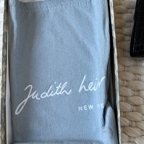 Judith Leiber Black Snakeskin Embossed Long Lady Leather Continental Wallet VTG - Picture 10 of 10